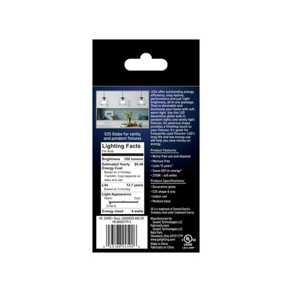GE Lighting LED Light Bulbs, G25 Vanity Globe Lights, 60 Watt Replacement, Soft White, 2 Pack