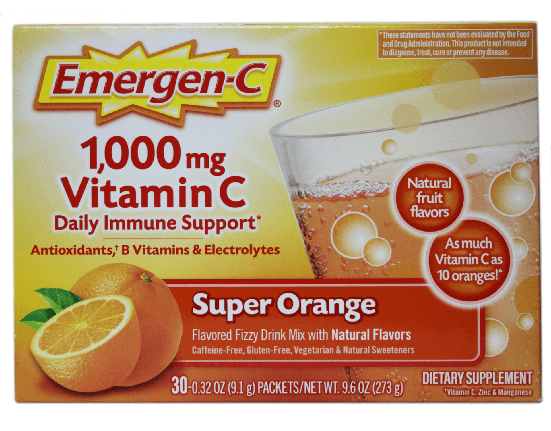 Emergen-C Vitamin C Drink Mix Packets - Super Orange, 10 count