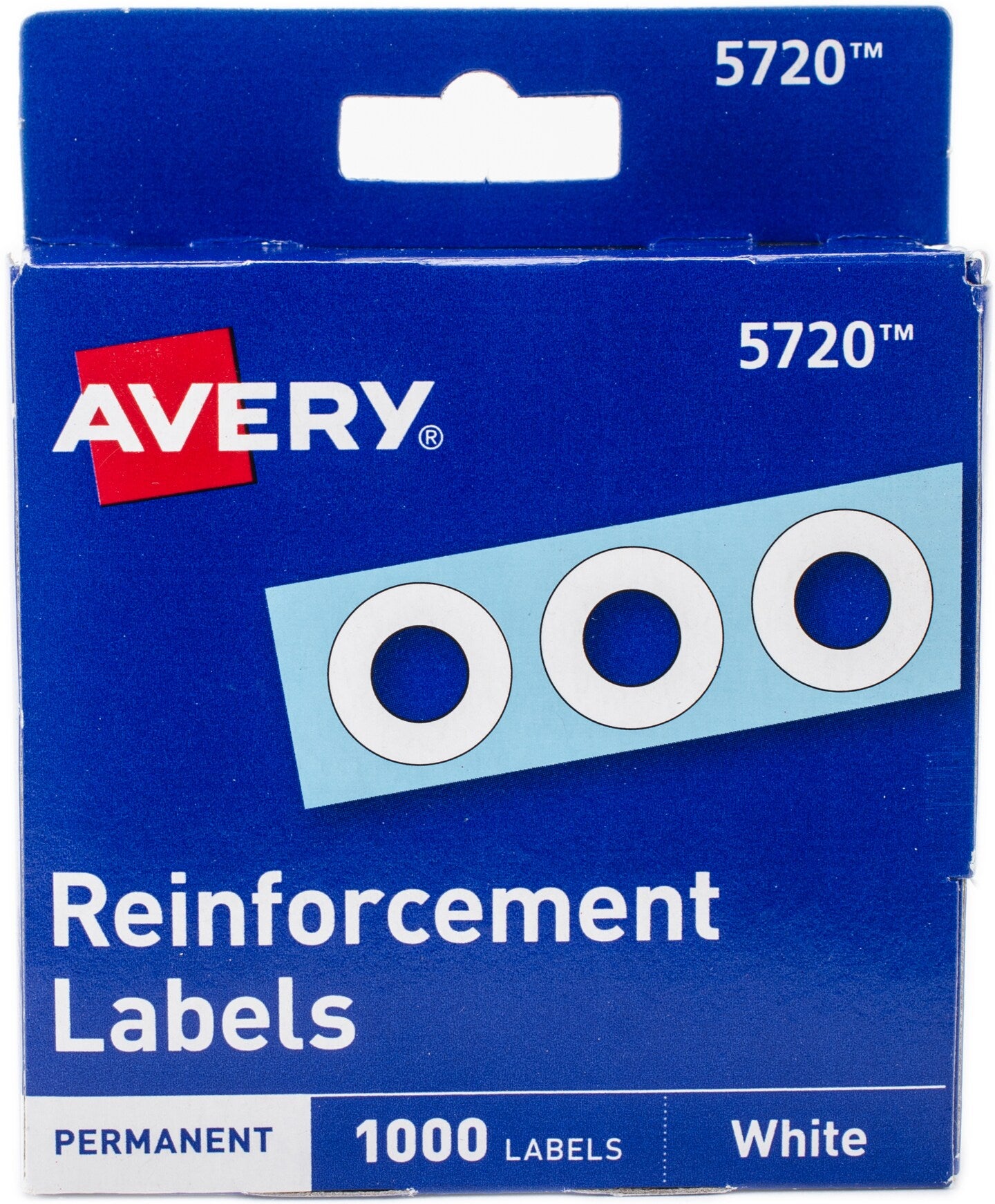 Avery Self-Adhesive 0.25" Round Binder Reinforcement Labels - White, 560 count