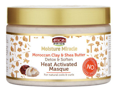 African Pride Heat Activated Masque Moroccan Clay/Shea 12oz