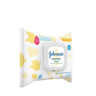 Johnsons Wipes Hand & Face 25 Count (4in)