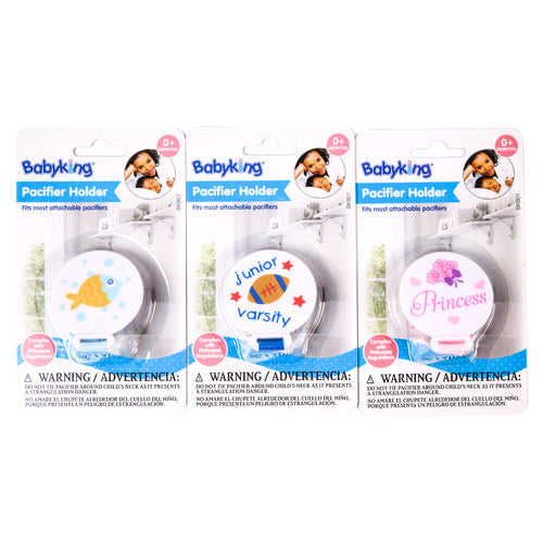 Babyking Hook and Loop Ribbon Pacifier Holder - Assorted