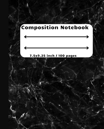 iScholar Black and White Marble Composition Book - College Ruled, 100 Sheets