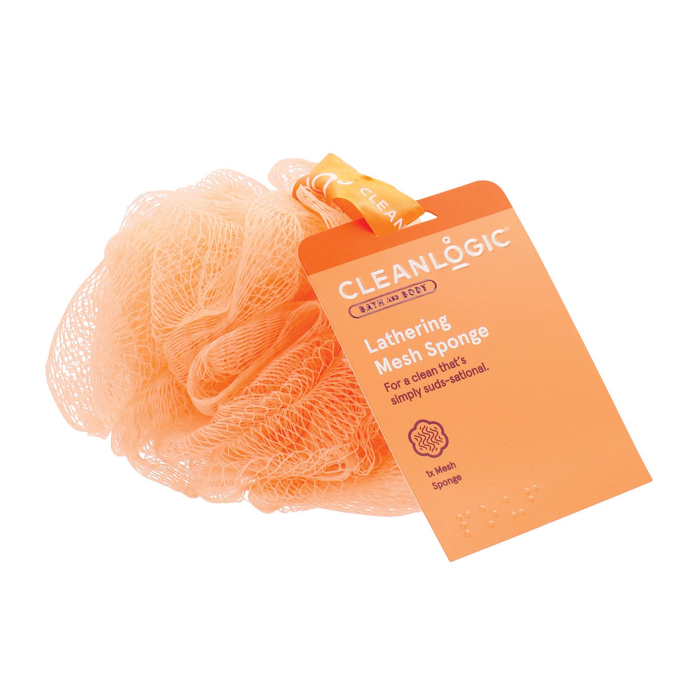 Clean Logic Mesh Bath Sponge 40G (6in)