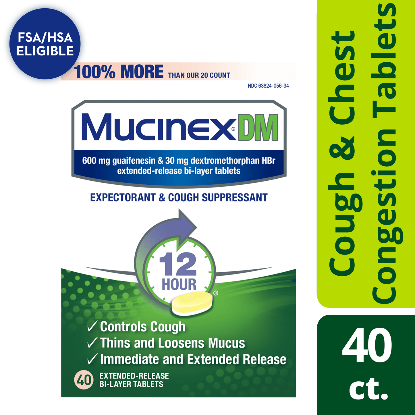 MUCINEX TB 600MG 20