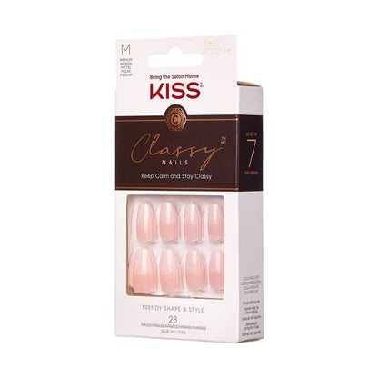 Kiss Classy Nails 28 Count Medium Length Pink