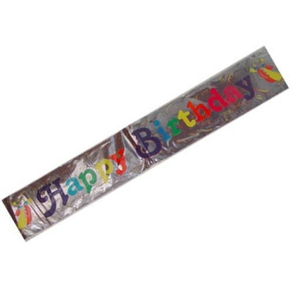Unique Party! Peppy Collection Foil Happy Birthday Banner, 12 ft