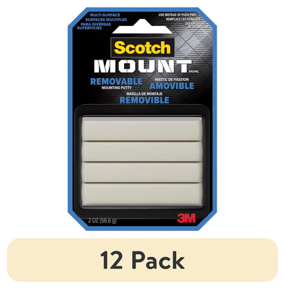 3M Scotch Removable Mounting Putty, 2 oz., White