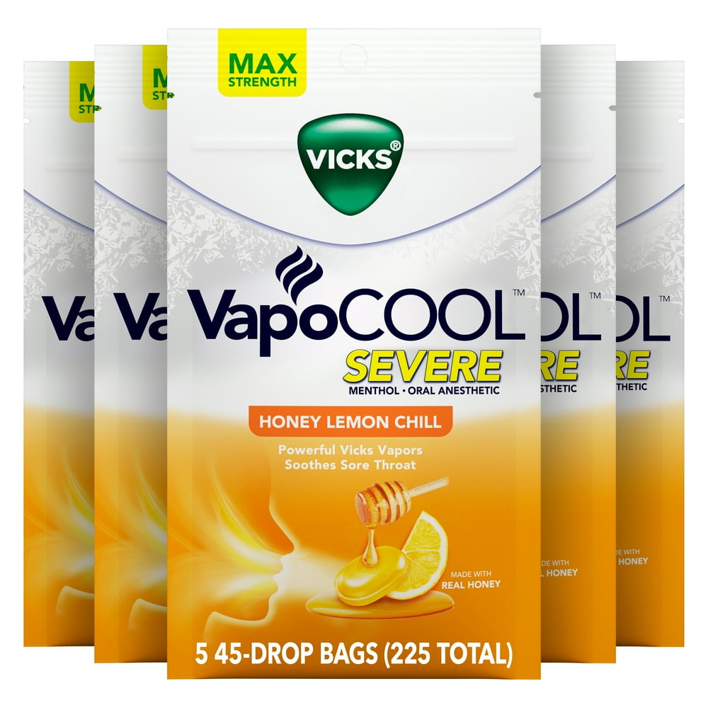 VICKS VAPOCOOL SVR DRP HNY LMN BAG 18CT