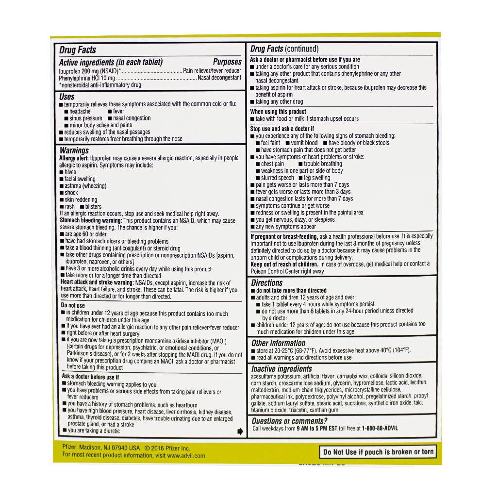 ADVIL ALLERGY CONGEST RELIEF TABLET 10CT