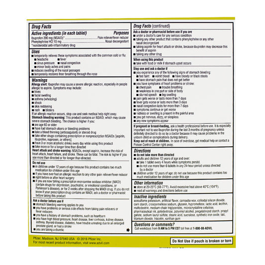 ADVIL ALLERGY CONGEST RELIEF TABLET 10CT