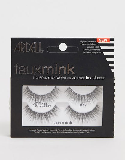 Ardell Faux Mink Lashes - 817 Black, 4 count