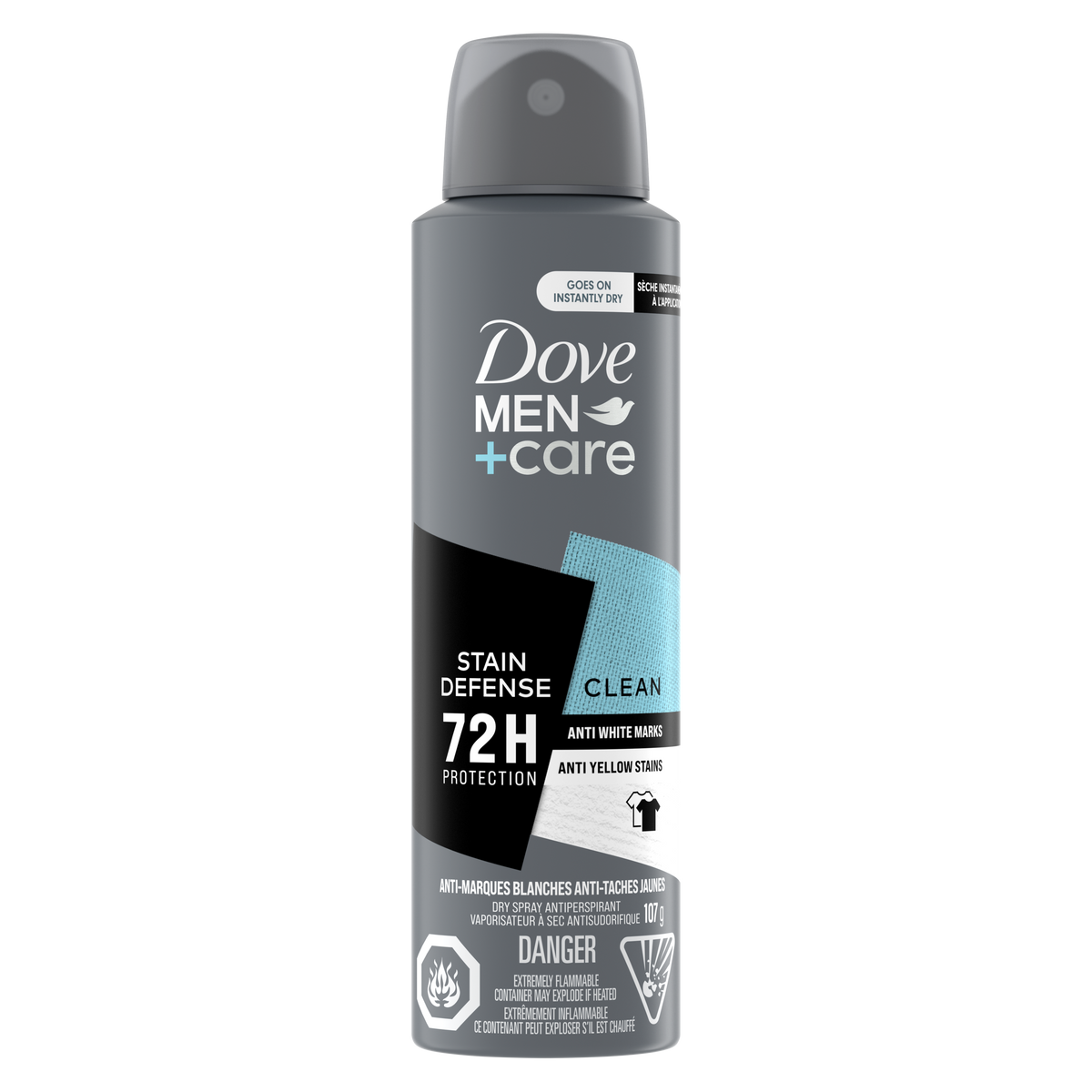 Dove Deodorant 3.8oz Dry Spray Men+Care Stain Defense Clean