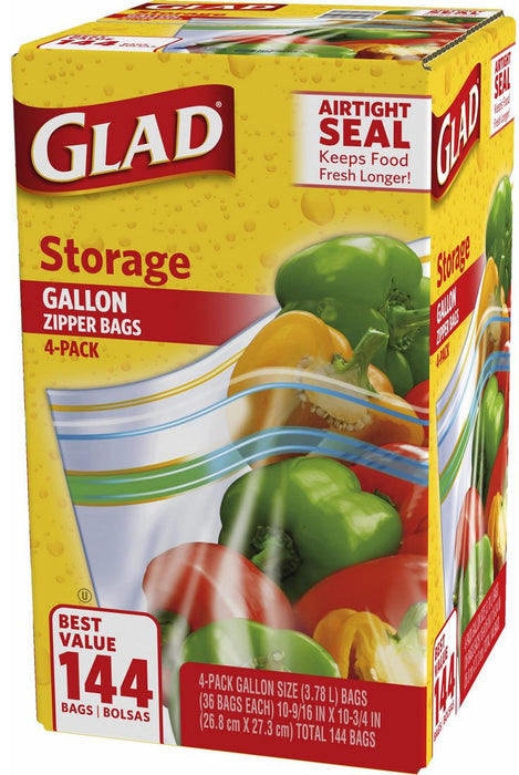 BAG GLAD STORAGE ZIP BG GAL 12X20