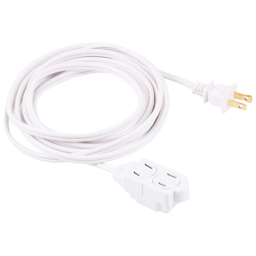 cordinate Basic 3-Outlet Polarized Extension Cord - White, 15 ft