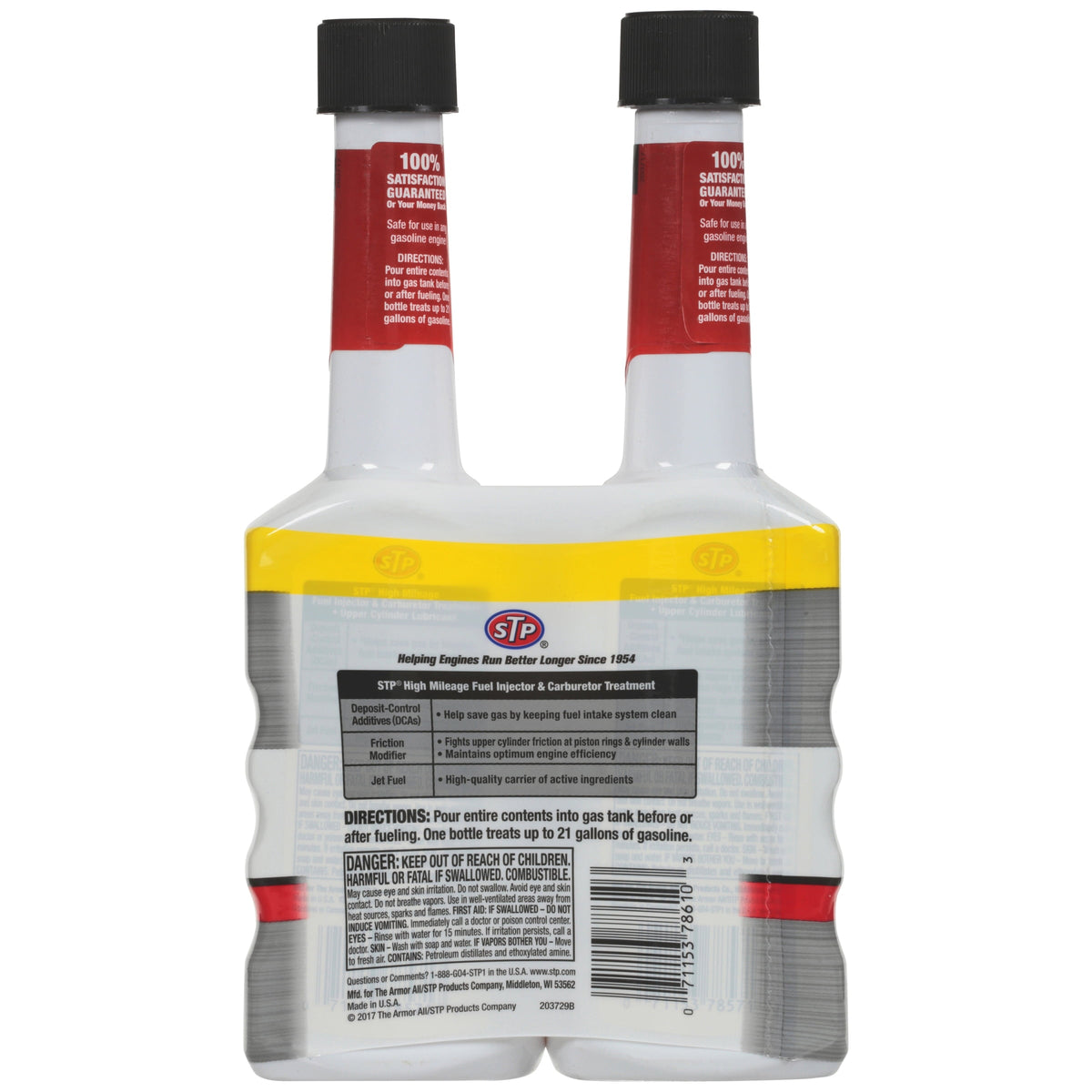 STP High Mileage Gasoline Fuel Injector and Carburetor Treatment, 5.25 oz