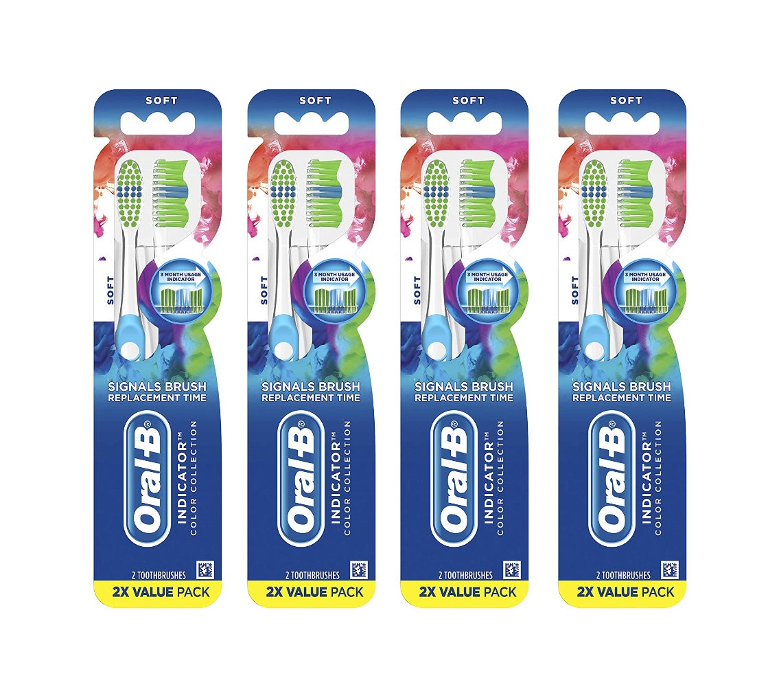 Oral-B Toothbrush Indicator Color Collection Soft 6 Count