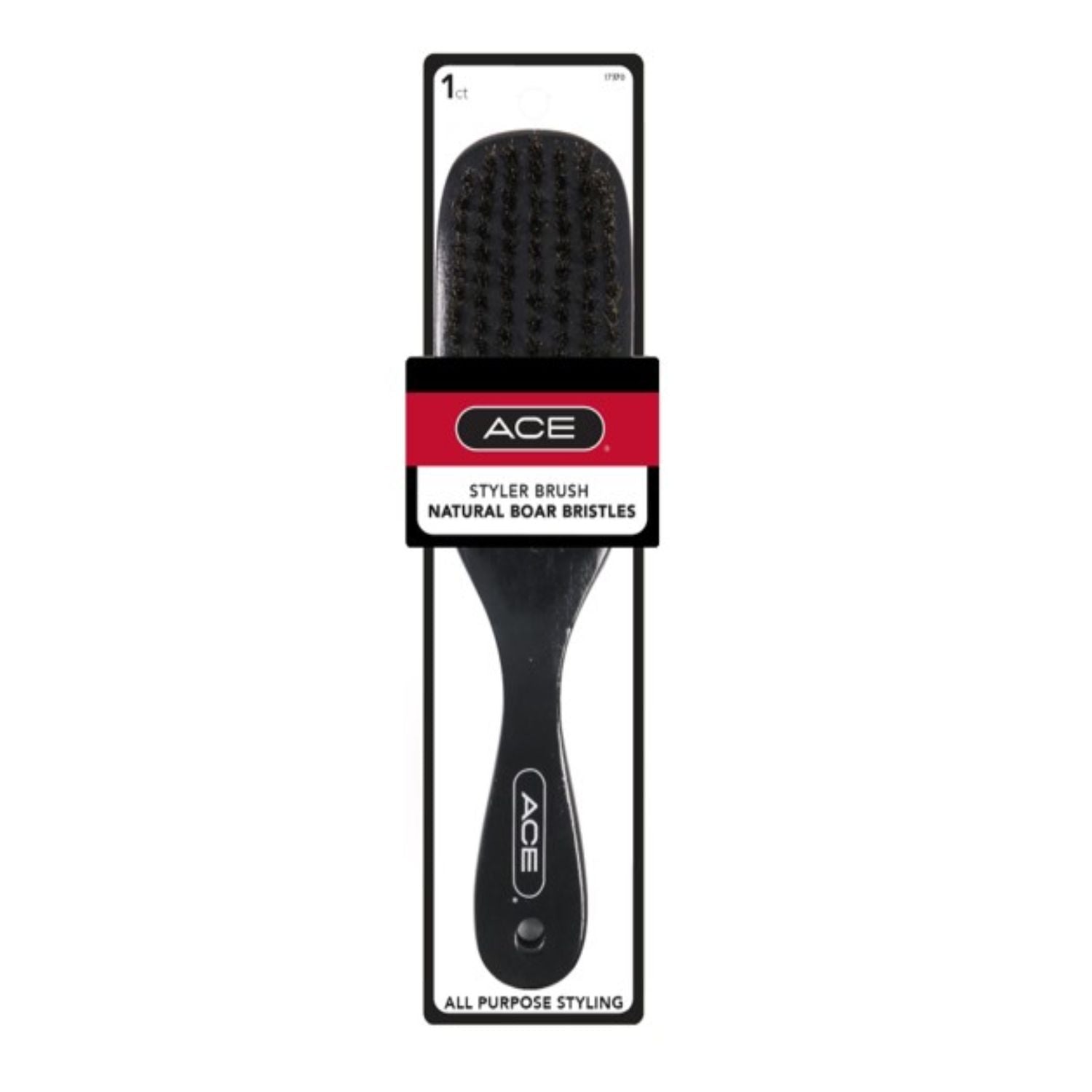 ACE Boar Bristles Club Brush - Black