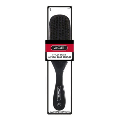 ACE Boar Bristles Club Brush - Black