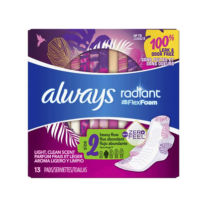 ALWAYS RADIANT FLXFM FLXW REG PAD 18X3CT