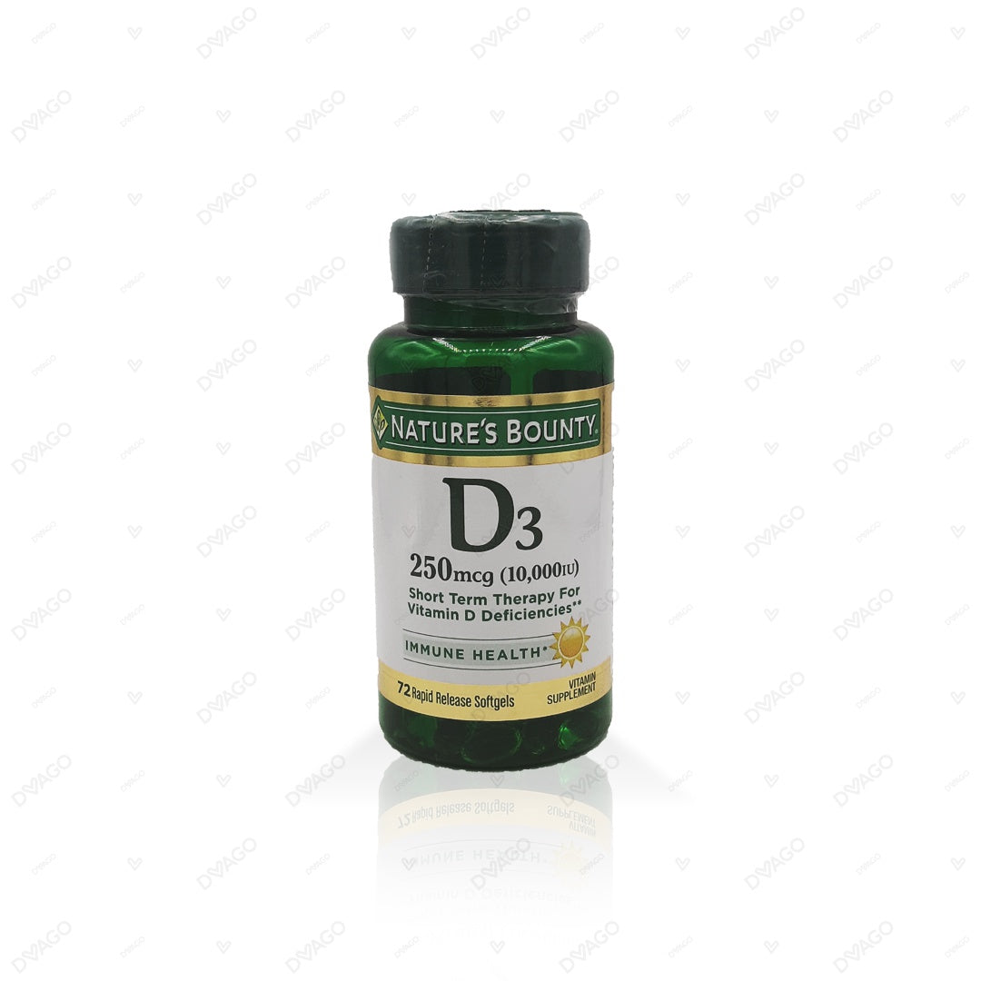 VIT D-3 10000 IU SOFTGEL 72CT NAT BOUNTY