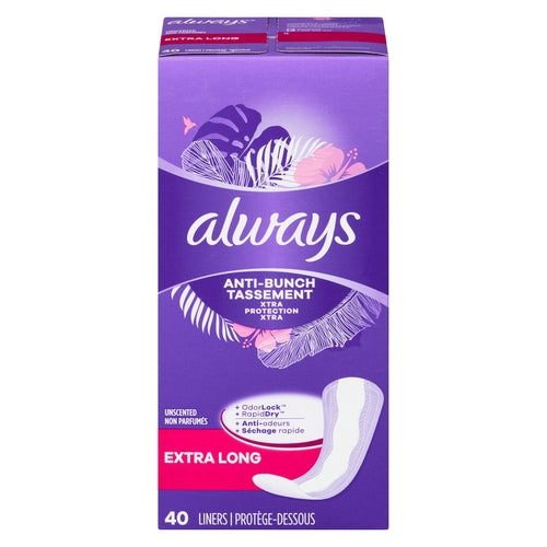 Always Liners Extra Protect Extra Long 68 Count Unscented