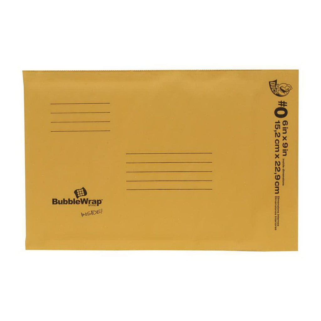 DUCK Kraft Bubble Mailer Size #0 - Manila, 6" x 9"