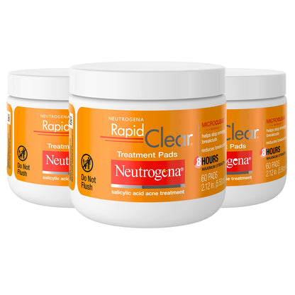 Neutrogena Rapid Clear Treatment Pads 60 Count Jar