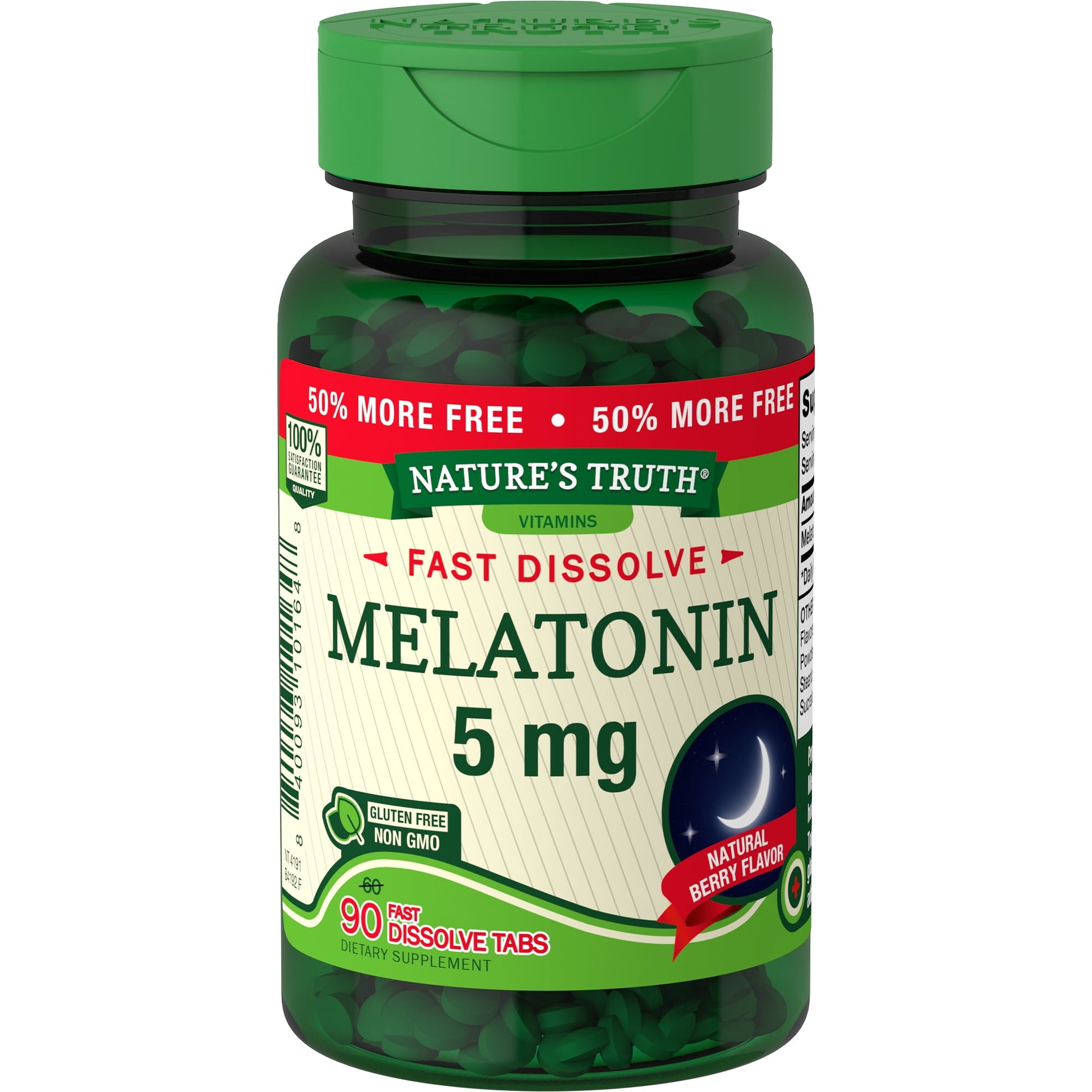 MELATONIN 5MG DISL TAB 60+30CT NAT TRU