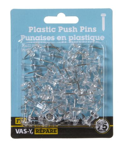 Ava Clear Push Pins, 50 count
