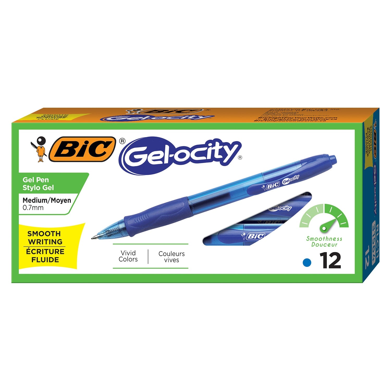 BiC Gel-ocity Retractable Pen - Blue, 2 count