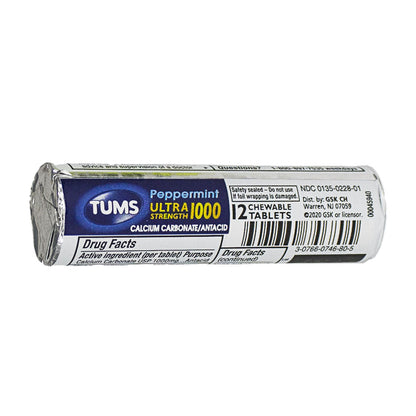 TUMS REGULAR TABLET PEPP 3ROLL 12X3X12CT