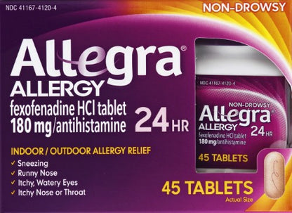 ALLEGRA OTC 24HR 180MG TABLET 45CT CHT