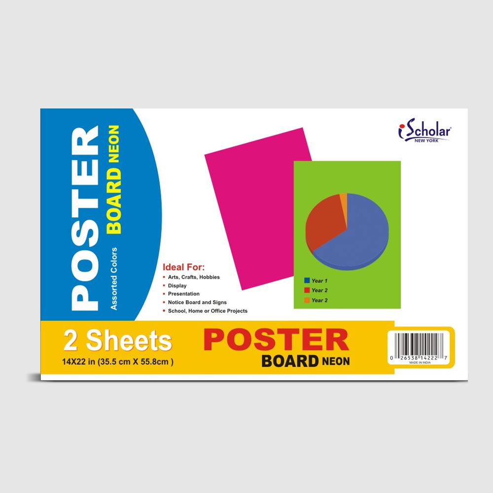 UCreate Poster Board, 5 count - Fluorescent Colors, 11" x 14"