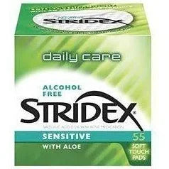 STRIDEX SENSITVE SKIN ALOE MILD PAD 55CT