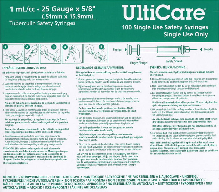 ULTICAR TB/SAF SYG 5/8" 25GX1ML 100CT