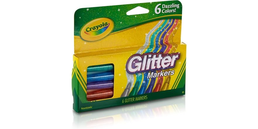 Crayola Glitter Markers, 6 count