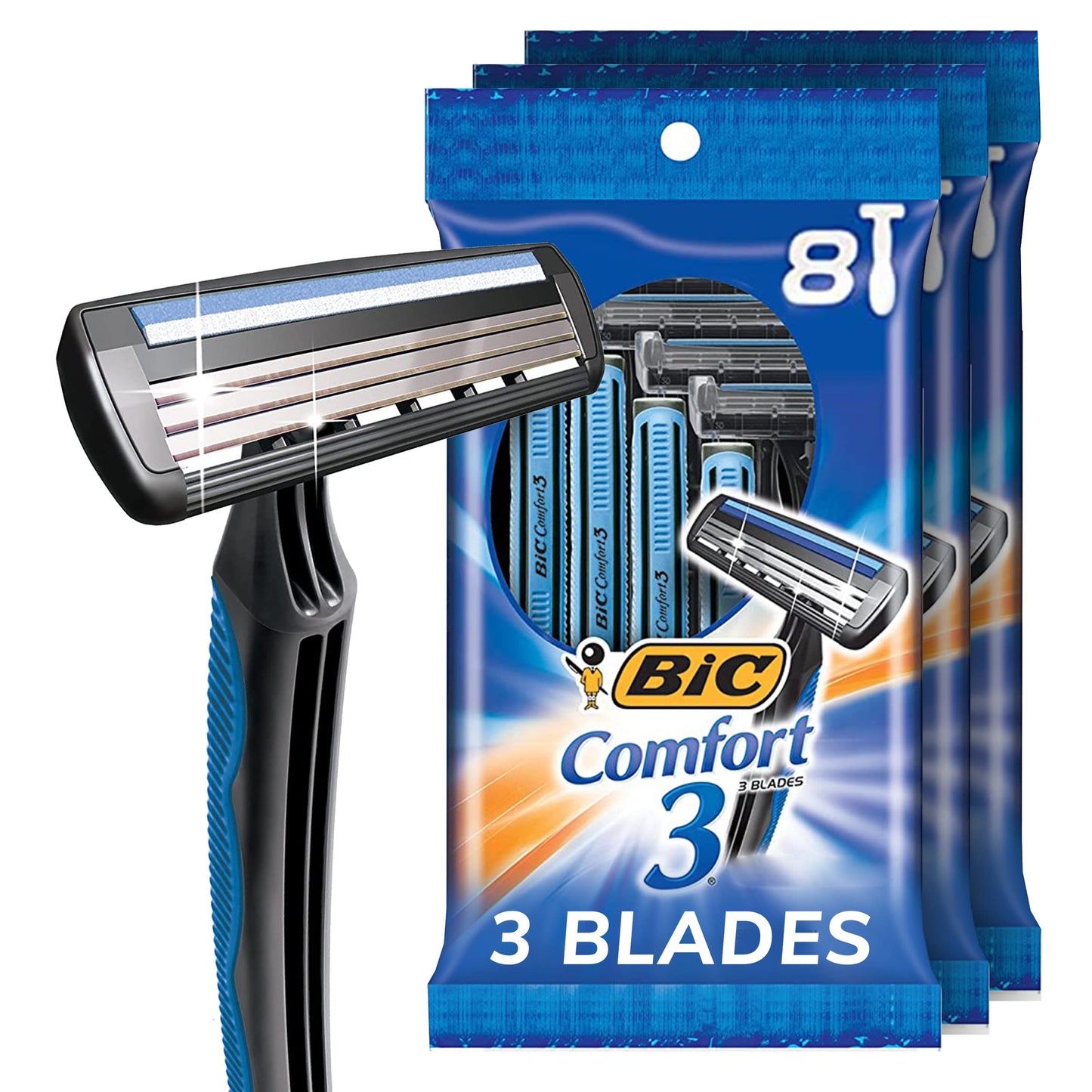 BiC Comfort 3 Men's Disposable Razors, 4 count