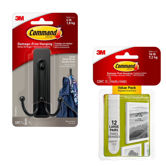 Command Large Designer Wall Hook - White, 1 Hook + 2 Strips