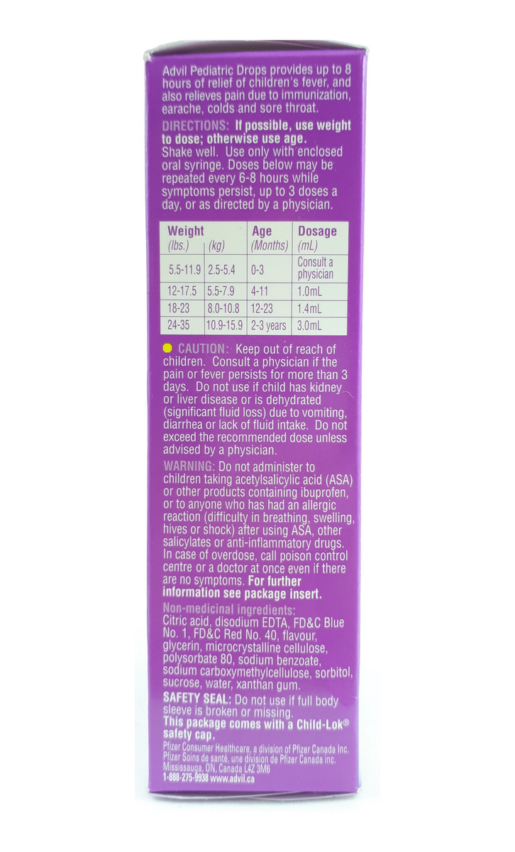 ADVIL CHILD SUSPENSN DYE FR WHT GRAP 4OZ
