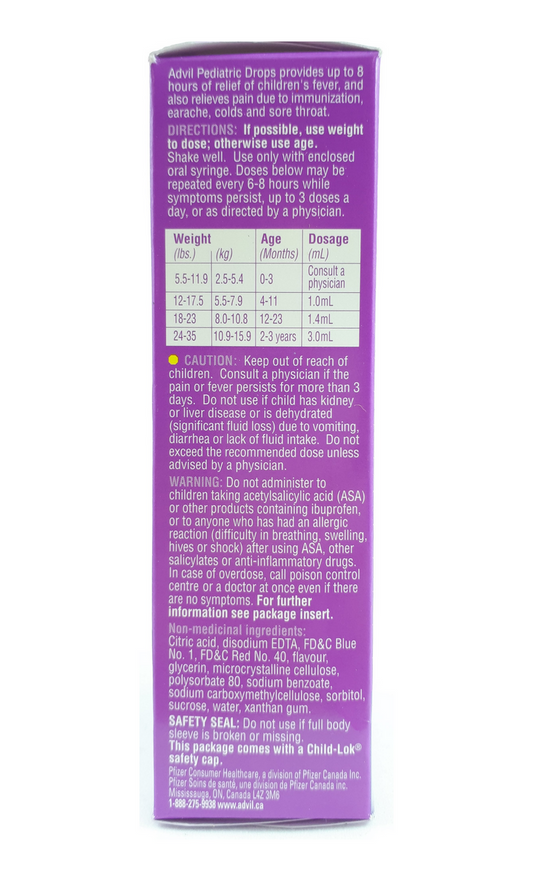 ADVIL CHILD SUSPENSN DYE FR WHT GRAP 4OZ