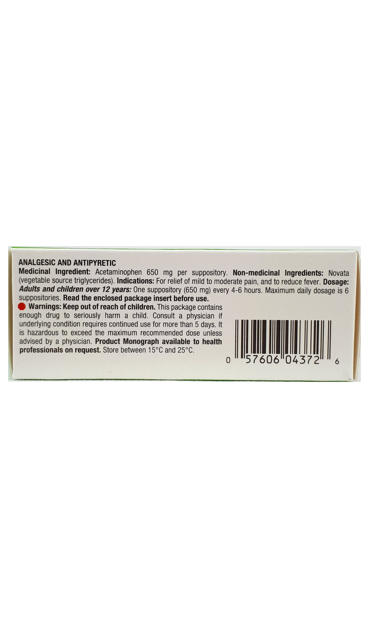 ACETAMIN 650MG SUPPOSITORY 50CT PER UD