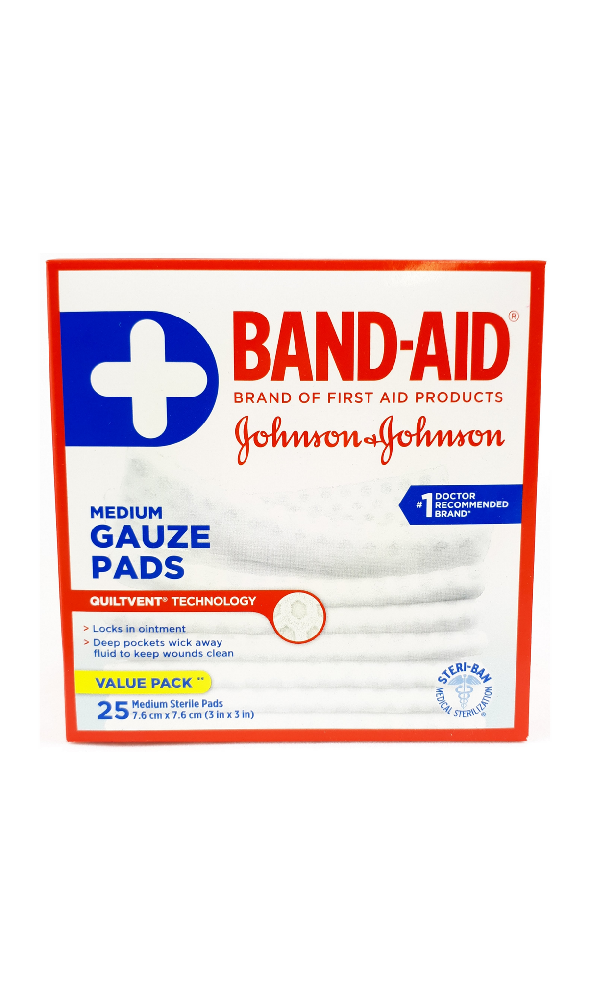 BAND-AID GAUZE PAD AP 4 ALLN1 LRG
