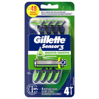 Gillette Sensor3 Sensitive Men's Disposable Razor, 1 count