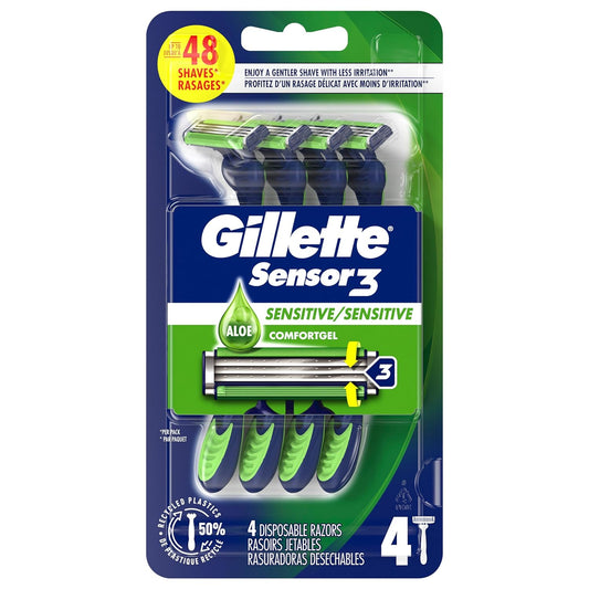 Gillette Mens Sensor 3 Cool Razor Disposable 5 Count