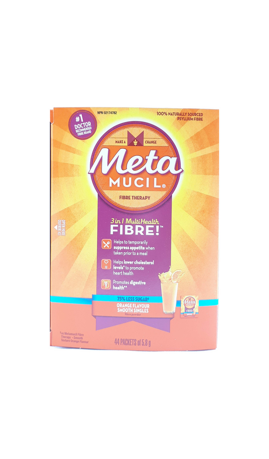 METAMUCIL SMTH ORANGE S/F PKT 44CT 5.8G