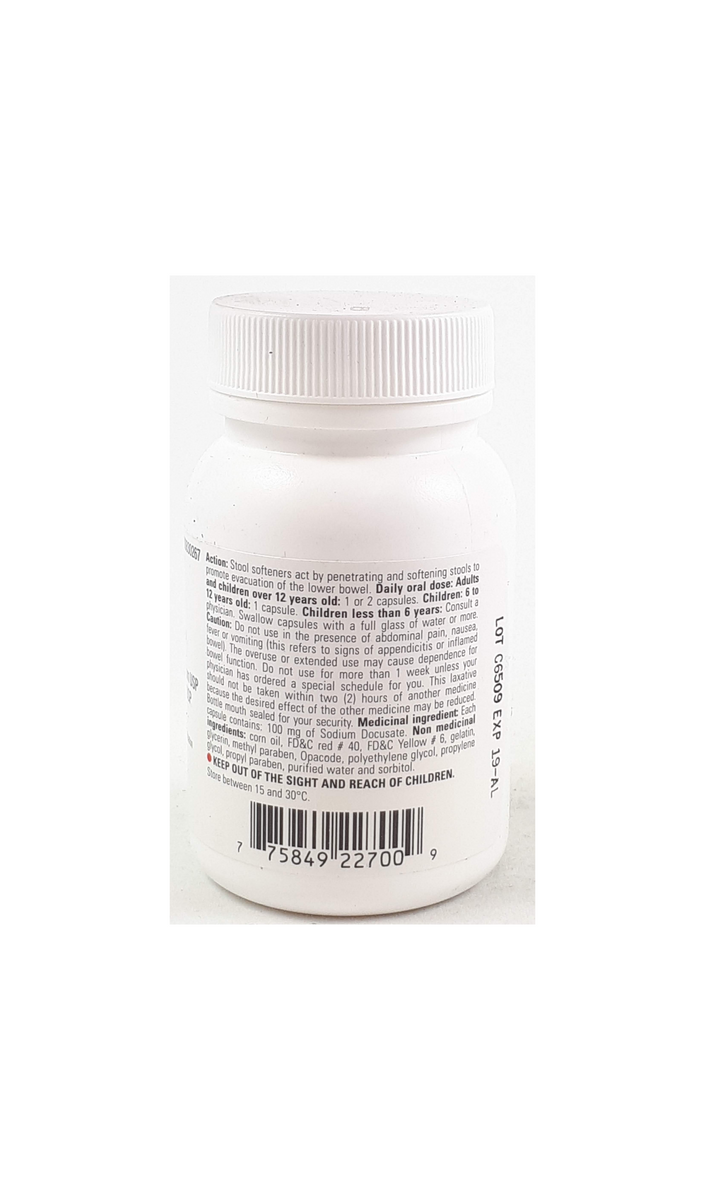 DOCUSATE SODIUM 100 MG SGC 100