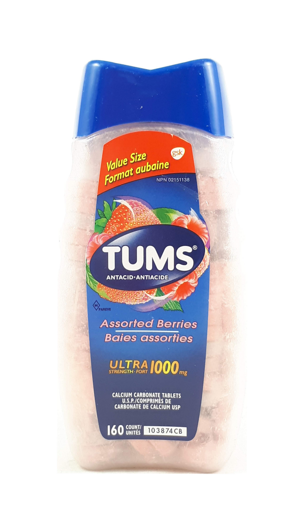 TUMS ULTRA BERRY TAB 72CT