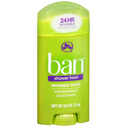 Ban Deodorant 2.6oz Invisible Solid Shower Fresh