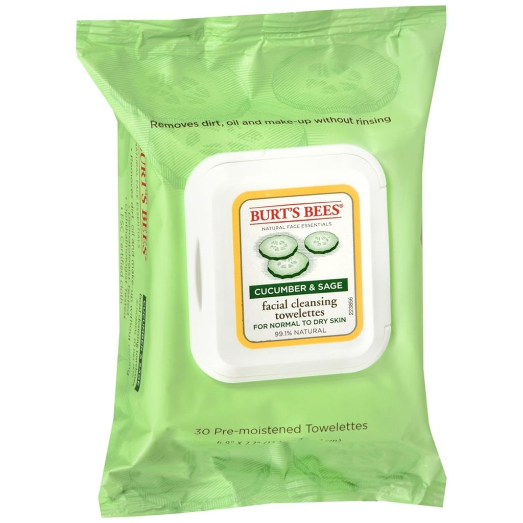 Burts Bees Towelettes Refresh 2-In-1 Cucumber/Mint30Ct (3in)